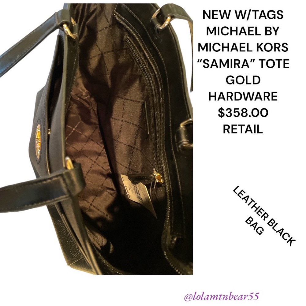MICHAEL BY MICHAEL KORS “SAMIRA” BLACK LRG TOTE/PURSE BRAND NEW WITH TAGS - Picture 12 of 14
